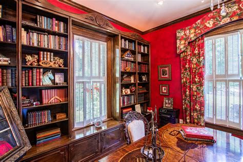 Old World Meets Victorian Library Victorian Home Office Austin