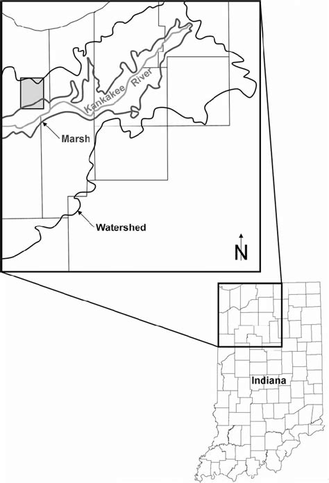 Map Showing The Location Of The Kankakee River Extent Of The Kankakee