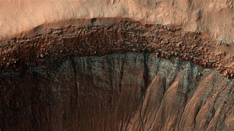 Frosty Mars Crater Sparkles In New Red Planet Photo Space