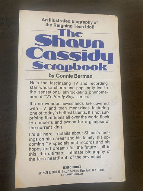 1978 The Shaun Cassidy Scrapbook By Connie Berman Small Paperback Black And White 448147386 Ebay