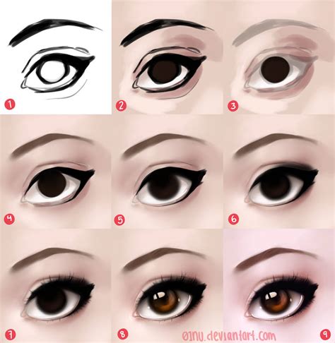 Stylized Eye Process Steps In Desc By 01nu On Deviantart
