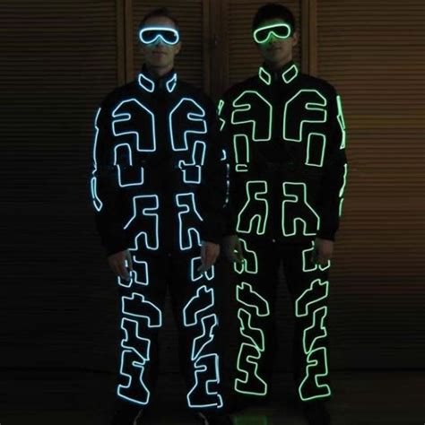 Led Luminous Illuminated Glowing Dance Costumes Suits For Men El Cold Led Clothes Party With