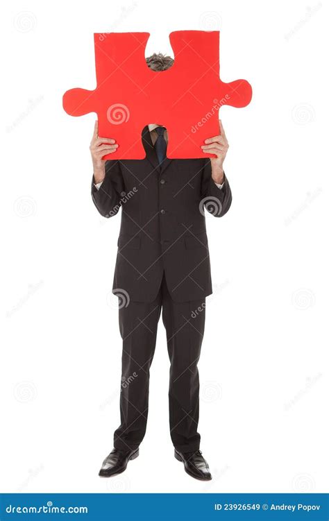 Senior Businessman Holding A Jigsaw Puzzle Stock Image Image Of