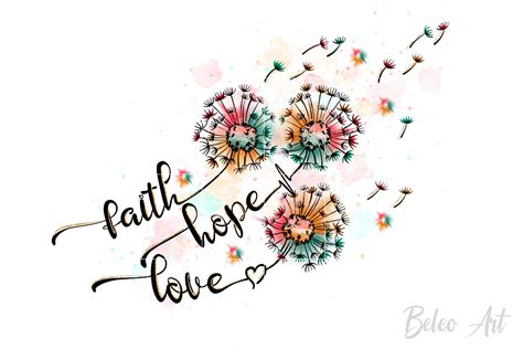Faith Hope Love Dandelion Png Graphic By Beleo Art · Creative Fabrica