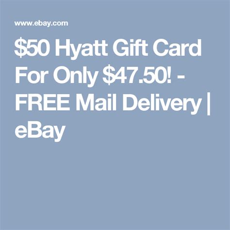 Discounted > hyatt hotels gift cards; $50 Hyatt Gift Card For Only $47.50! - FREE Mail Delivery | eBay | Coyote