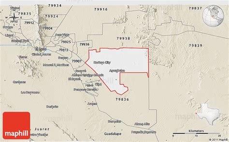 El Paso Texas Zip Code Wall Map Premium Style By Mark Vrogue Co