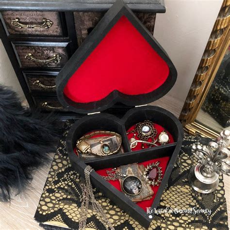 Gothic Jewellery Box Gothic Keepsake Box Heart Shape Box Etsy