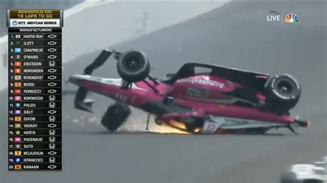 Look Car Flips Tire Flies Into Stands In Massive Indy 500 Crash The Spun