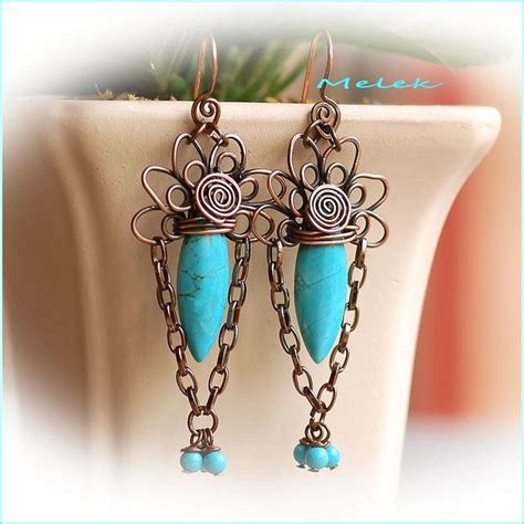 Copper Turquoise Howlite Earrings By Melekdesigns Via Flickr Wire