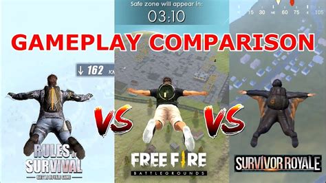Perbandingan mana yang terbaik ; Rules Of Survival VS Free Fire VS Survivor Royale ...