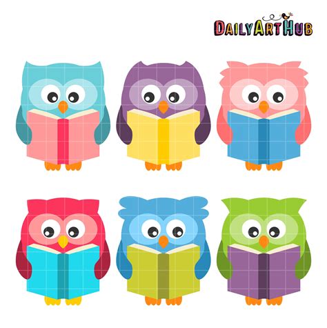 Reading Owls Clip Art Set - Daily Art Hub - Free Clip Art Everyday | Owl clip art, Clip art, Art hub