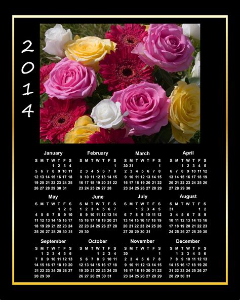 2014 Calendar Beautiful Roses Free Stock Photo Public Domain Pictures
