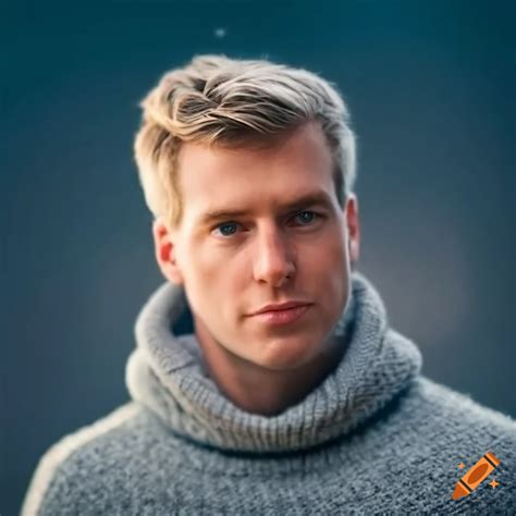Man With Quiff Hairstyle Wearing Grey Sweater