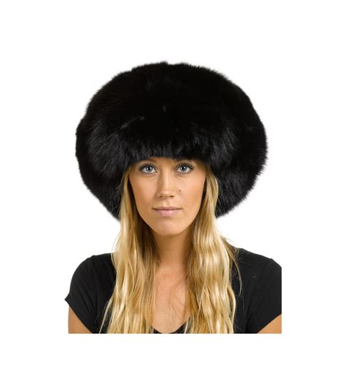 Ladies Black Fox Full Fur Russian Hat