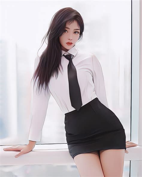 model asian skirt women office girl vertical tie looking at viewer wallpaper resolution