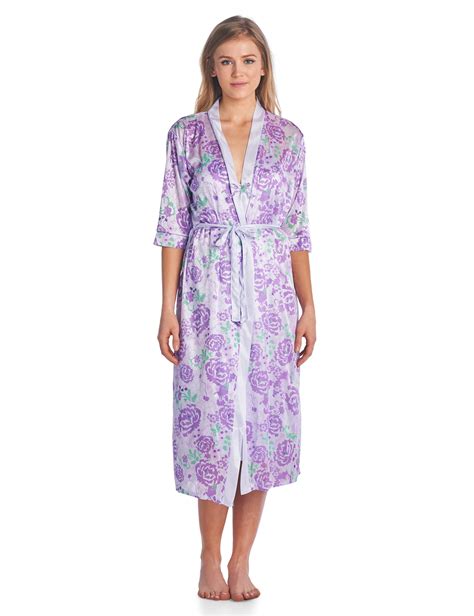Casual Nights Womens Satin 2 Piece Robe And Nightgown Set