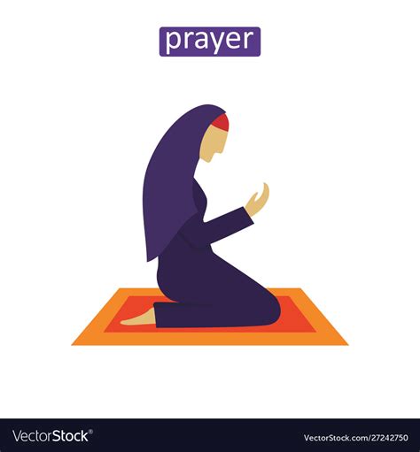 Female Prayer Icons Set Royalty Free Vector Image