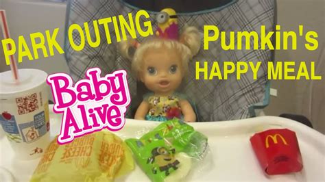 Baby Alive Plays At The Park And Eats Mcdonalds Happy Meal Part 1 Of 2
