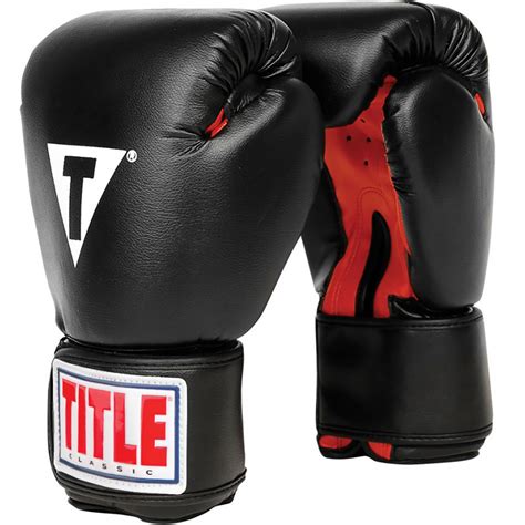 Title Boxing Classic Hook And Loop Vinyl Training Boxing Gloves Black Red