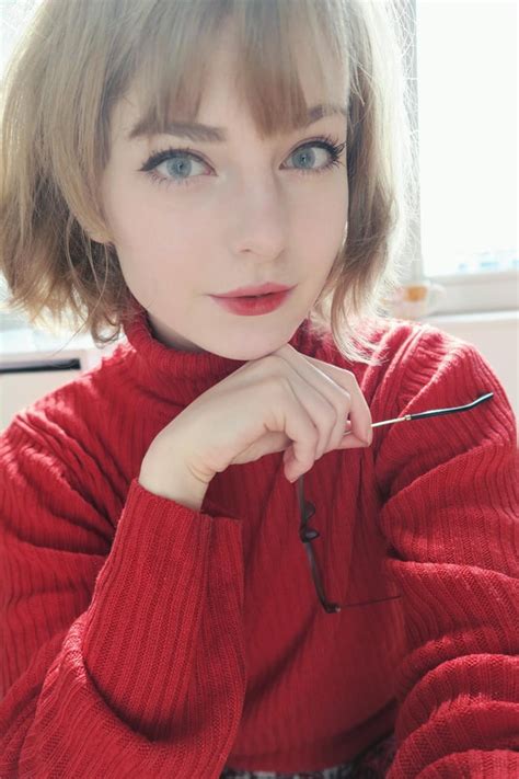 Ella Freya In Short Hair And Red Sweater Rellafreya