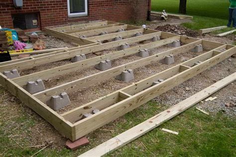 How To Build Dek Block Installation Building A Deck Frame Concrete