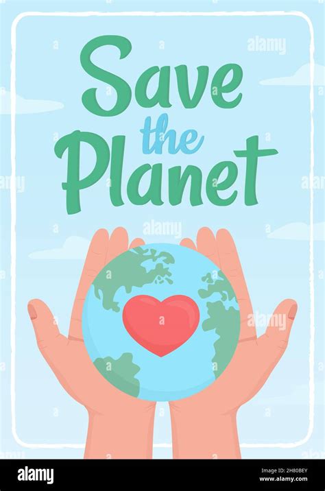 Save Planet Poster Flat Vector Template Stock Vector Image Art Alamy