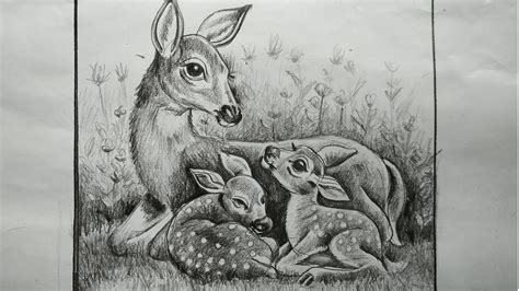How To Draw Deer Mother And Baby For Mothers Day Specialmothers Day