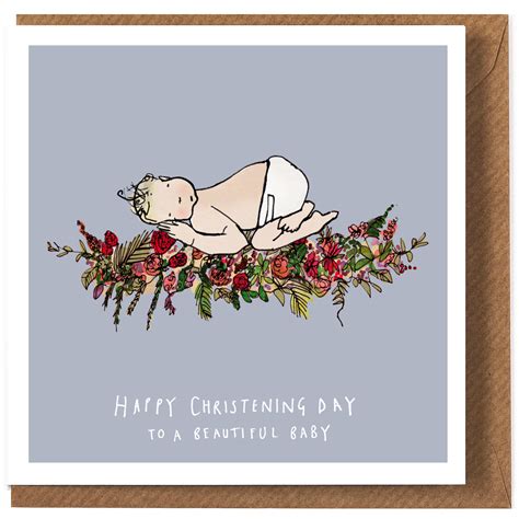Happy Christening Day Greeting Card By Katie Cardew Illustrations