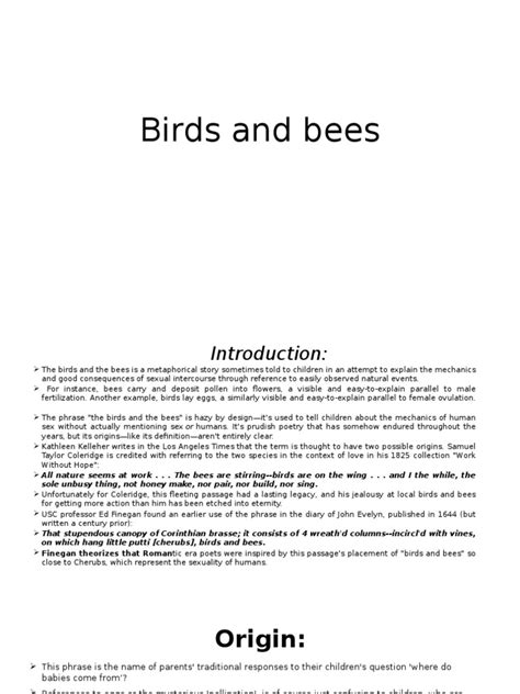 Birds And Bees Pdf Sex Education Sexual Intercourse
