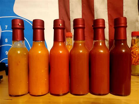 A Variety Of Hot Sauces Ive Made From Peppers Ive Grown Rhotpeppers