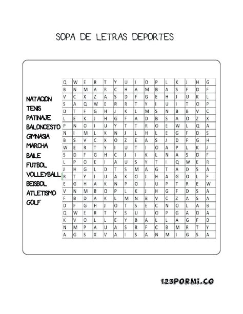 PDF Sopa De Letras DEPORTES WordPress Com SOPA DE LETRAS DEPORTES