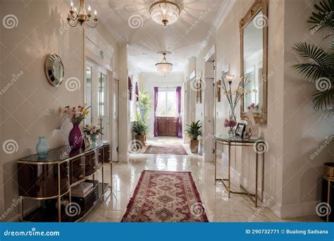 Showcasing Interior Design in Style Pristine Paradise Stock