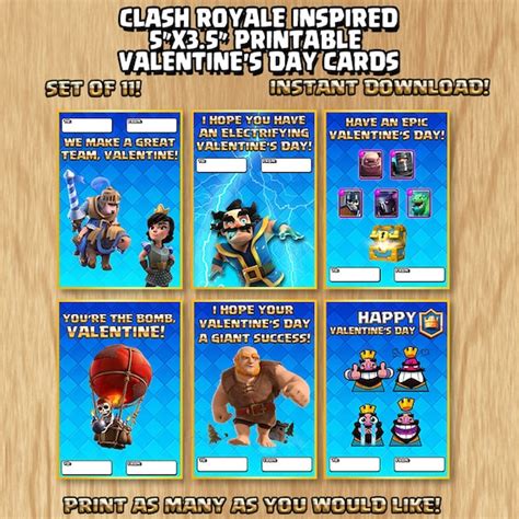 Clash Royale Inspired Ready To Print Pdfs 35x5