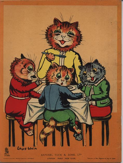 Louis Wain Three Little Kittens Painting Book Cats Illustration