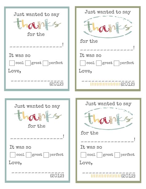 Printable Thank You Cards For Kids