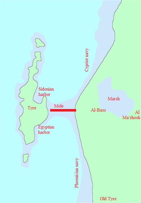 Map Of The Siege Of Tyre Livius