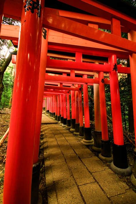Red Torii Gates In Fushimi Inari Shrine In Kyoto Japan Stock Image