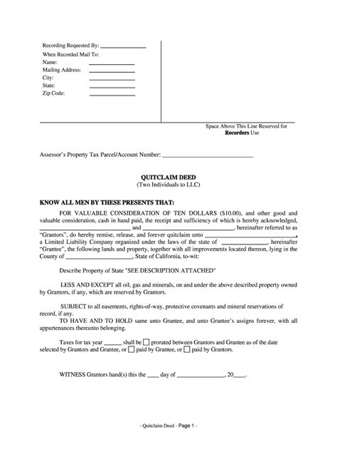 Quitclaim Deed California Form Fill Out And Sign Printable Pdf