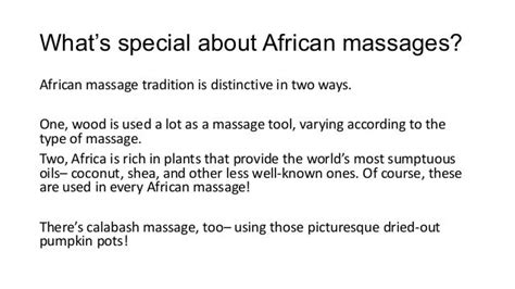 African Massage Traditions