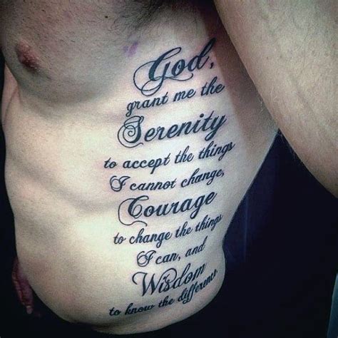 Rib tattoos for guys are what we are talking about. 50 Serenity Prayer Tattoo Designs For Men - Uplifting Ideas