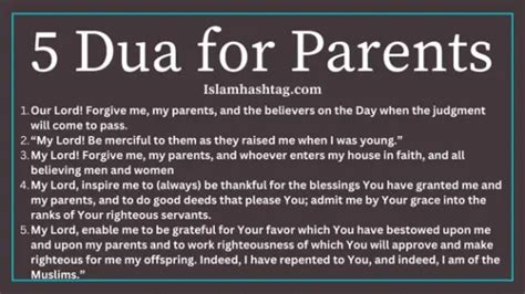 5 Dua For Parents In Islam Islam Hashtag
