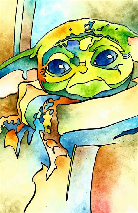Baby Yoda 11x17 Art Print In Stained Glass Style · Todd Beistel Comic