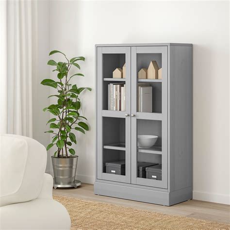 Together with the door the depth will be 62 and 39 cm respectively. HAVSTA Glass-door cabinet with base - gray, clear glass. IKEA® Canada - IKEA in 2020 | Glass ...