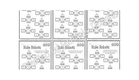 grade 1 subtraction robot sorter worksheet