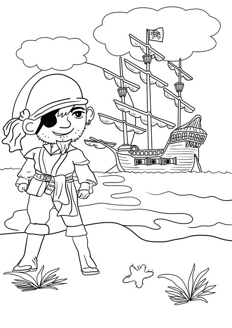 Pirate Colouring Pages For Kids In The Playroom