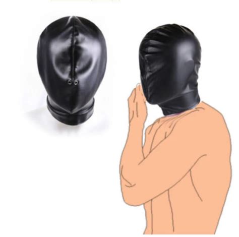 Full Head Bondage Sex Hood Sensory Deprivation Slave Gimp Mask Faux Leather Uk Ebay