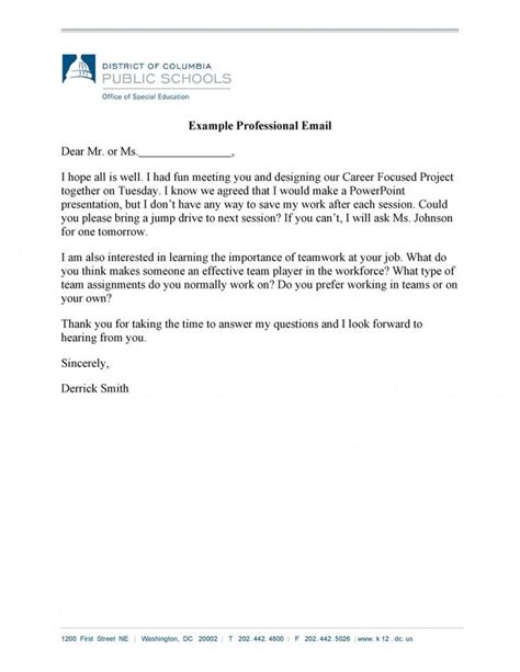 Download Professional Email Example 05 Professional Email Example