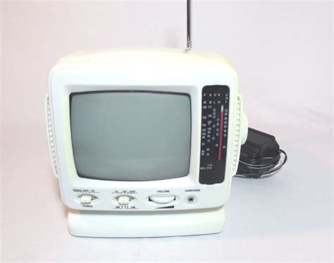 Mini Black And White Portable Television Model Ad 390 Etsy
