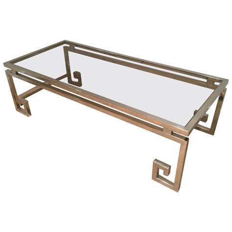 Very Large Chrome And Glass Coffee Table At 1stdibs