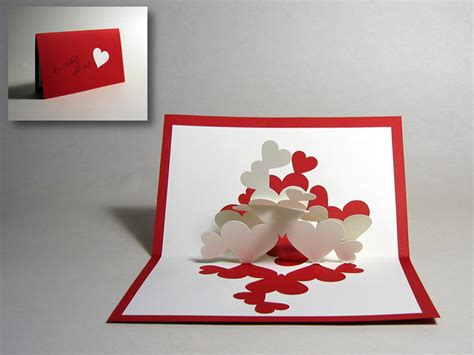 Kirigami Pile Of Hearts Pop Up Card Happy Folding